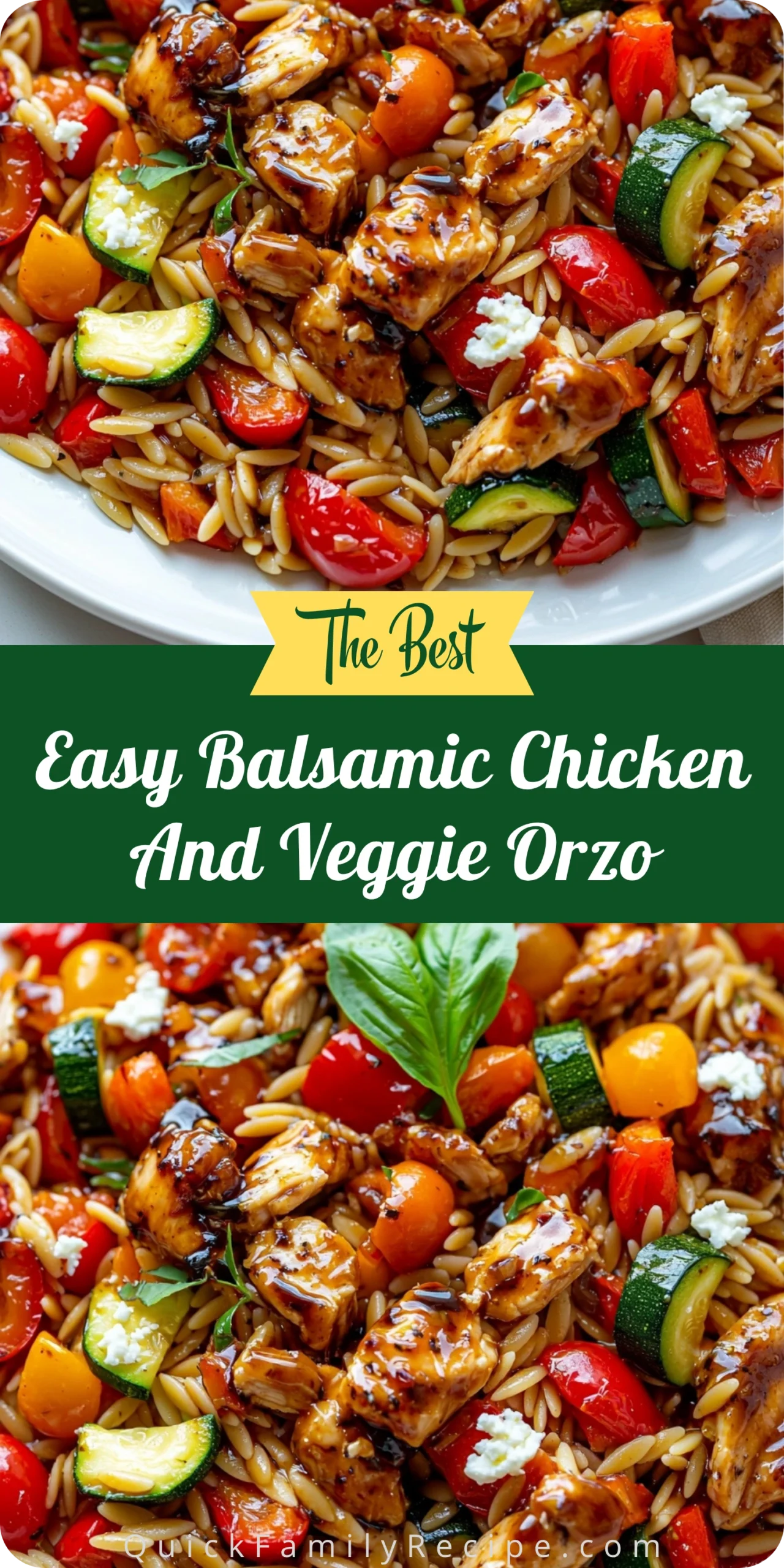 Easy Balsamic Chicken & Veggie Orzo