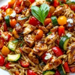 Easy Balsamic Chicken & Veggie Orzo