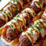 Meatball Subs with Marinara and Mozzarella