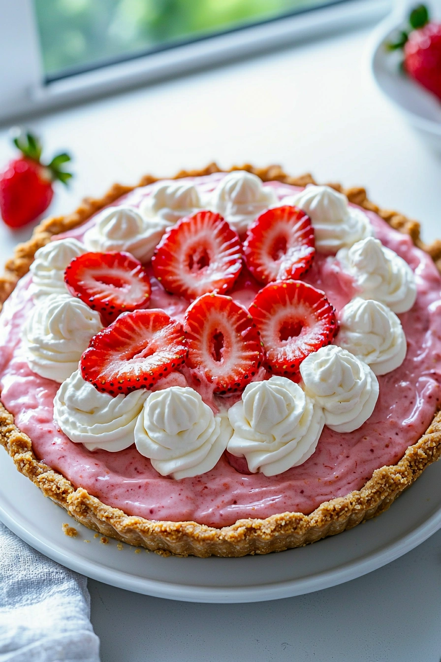 No-Bake Strawberry Cream Pie
