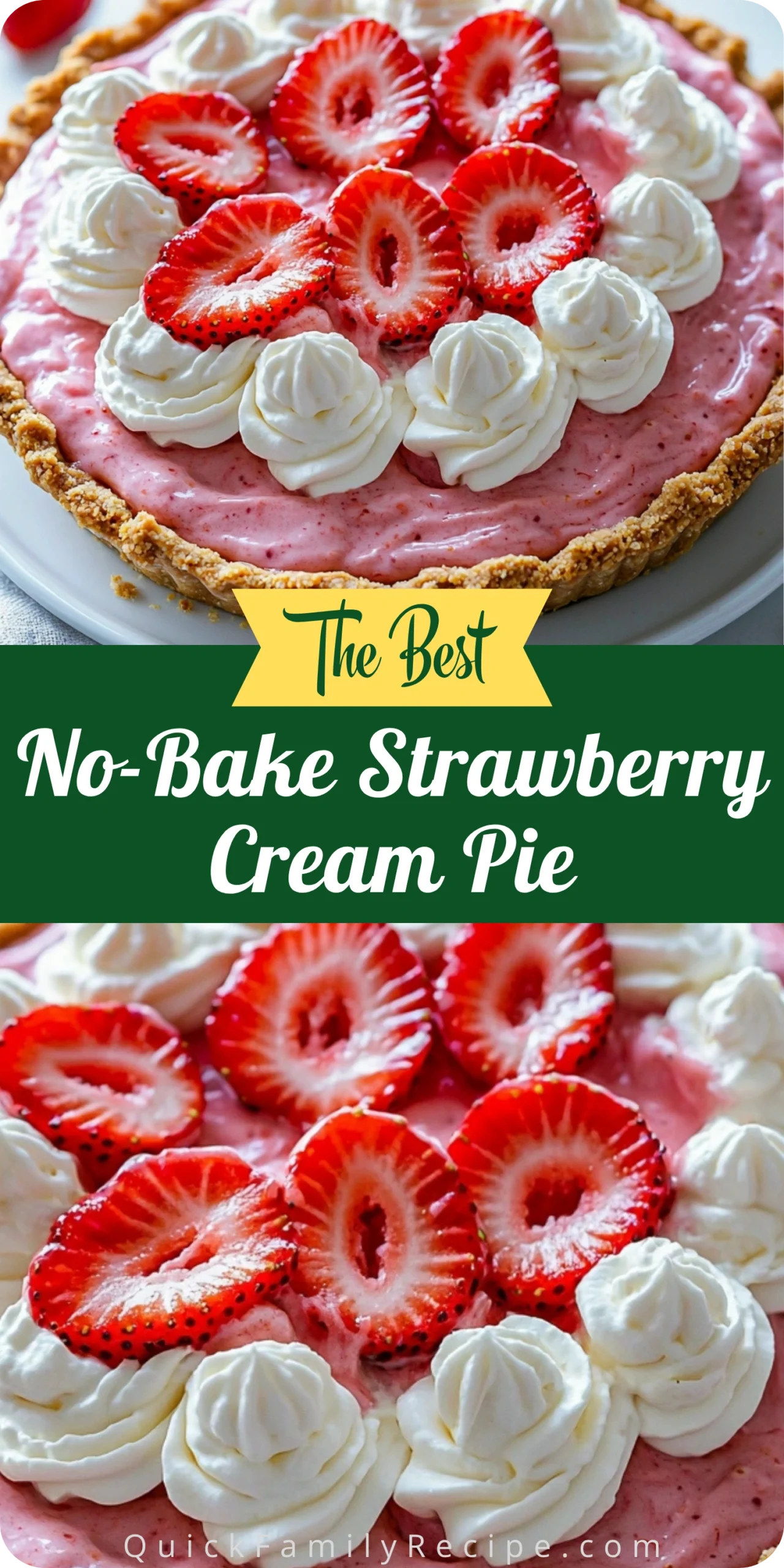 No-Bake Strawberry Cream Pie