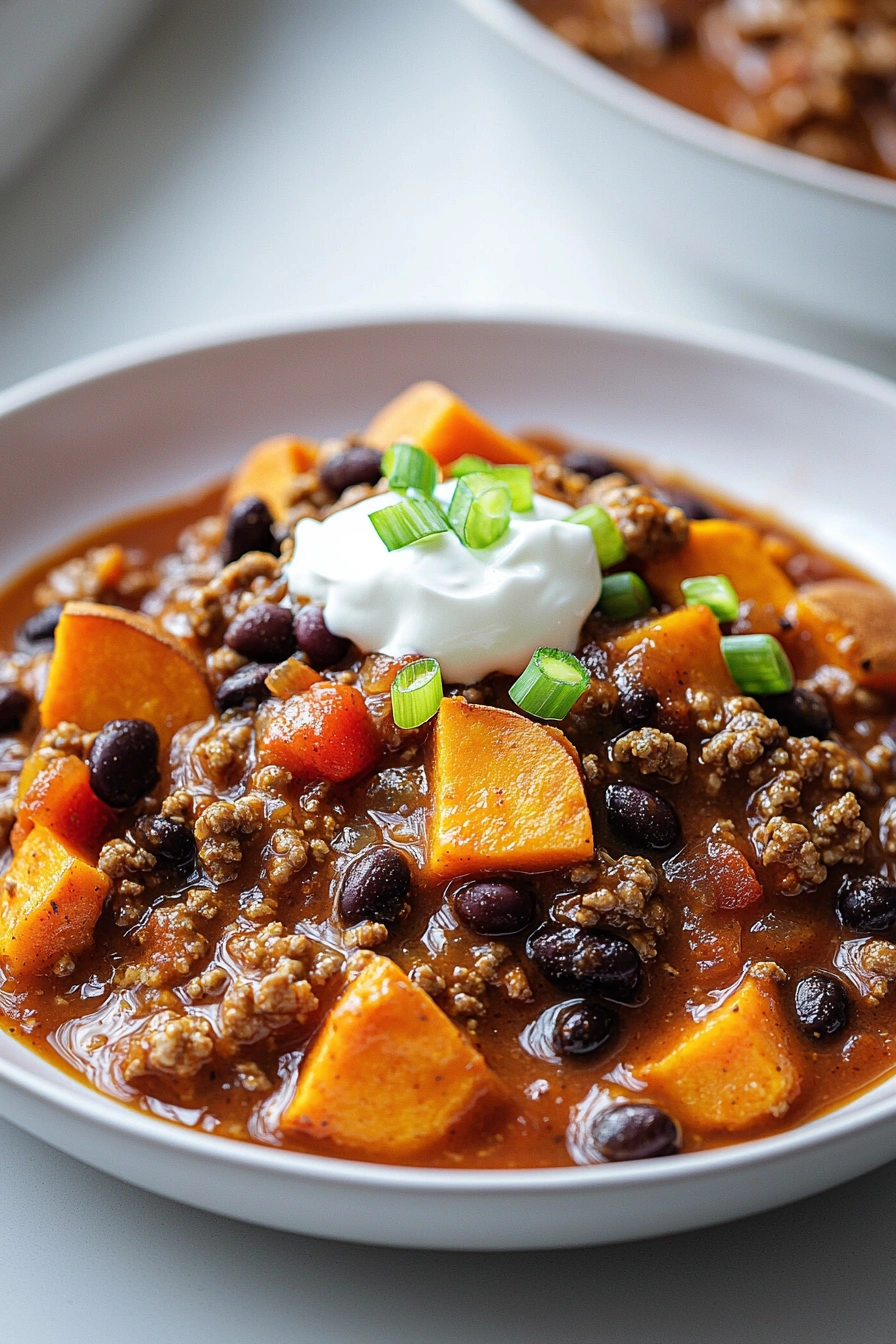 Quick Turkey Chili with Sweet Potatoes