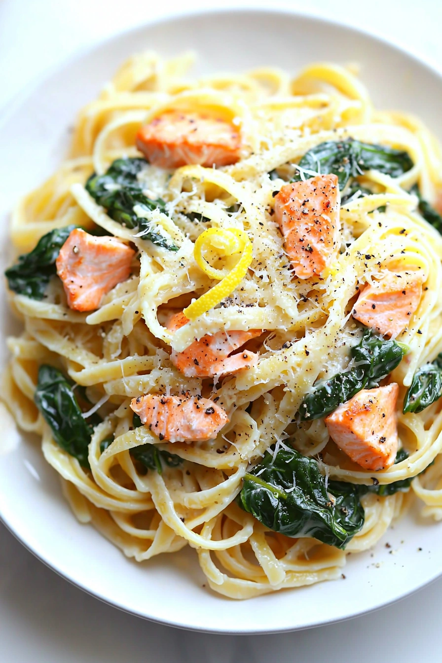 Salmon Spinach Pasta