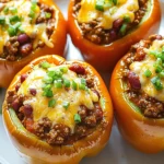 Simple Chili-Stuffed Bell Peppers