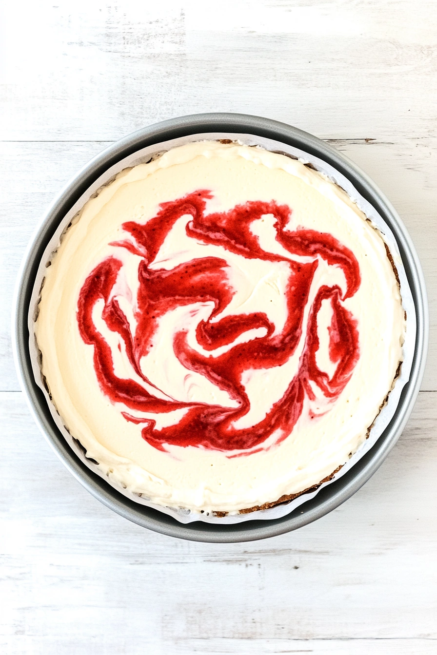 Strawberry Swirl Cheesecake