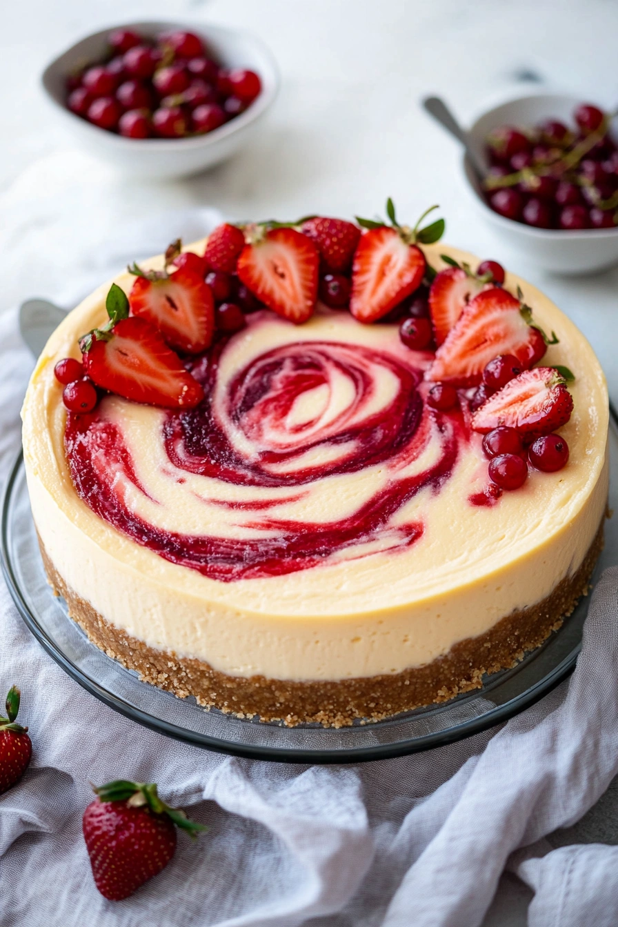 Strawberry Swirl Cheesecake