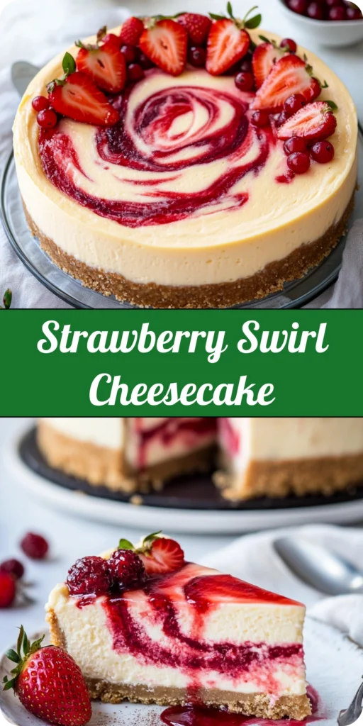 Strawberry Swirl Cheesecake