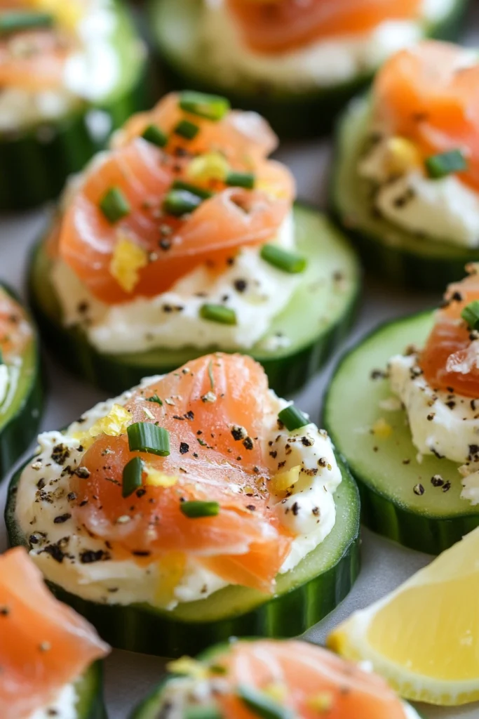 Smoked Salmon Cucumber Bites
