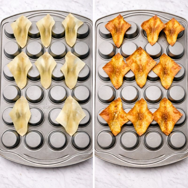 Sweet Chili Chicken Wonton Cups