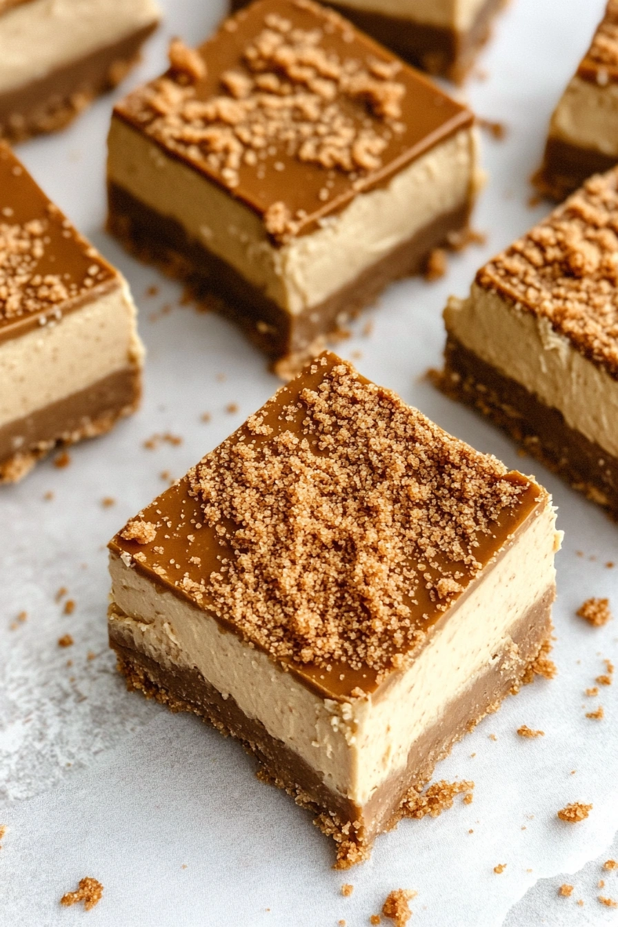 No-Bake Biscoff Cheesecake Bars