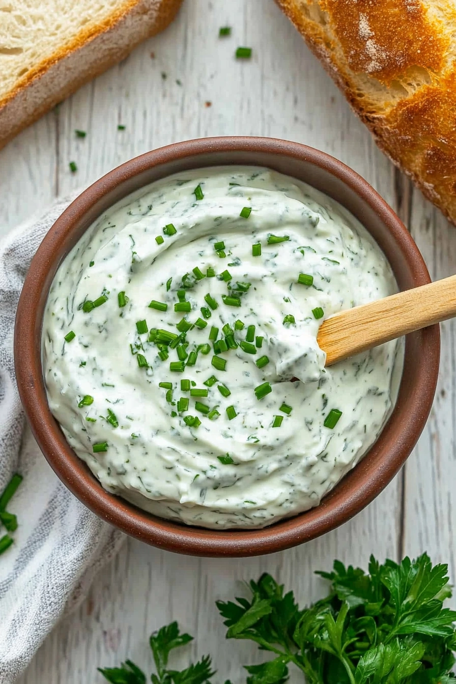 Garlic Herb Cheese Spread with Crackers