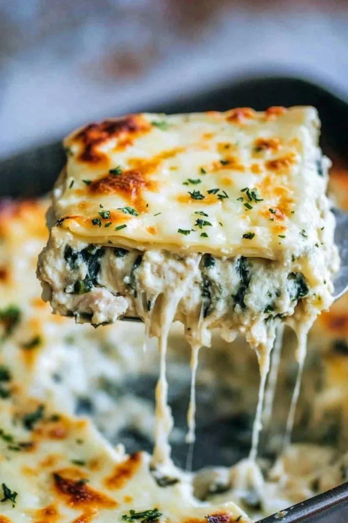 Chicken and Spinach White Lasagna