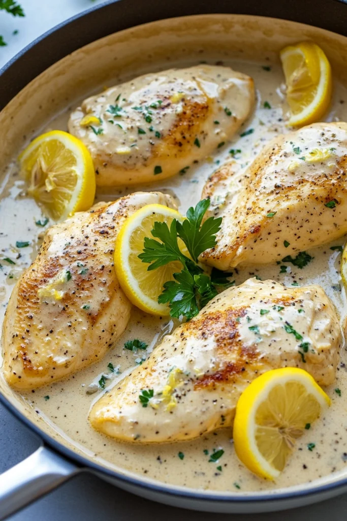 Creamy Lemon Parmesan Chicken Skillet