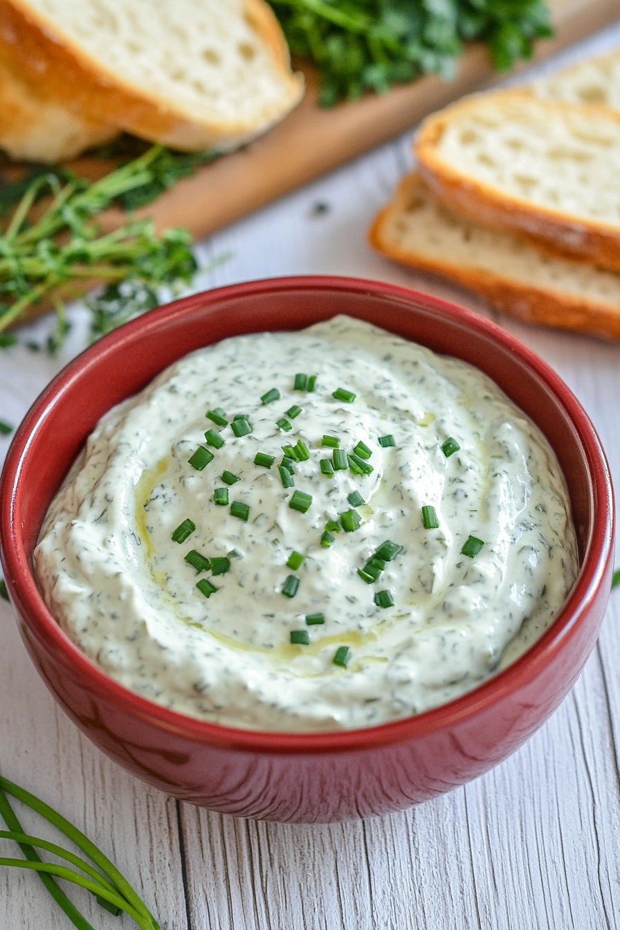 Garlic Herb Cheese Spread with Crackers