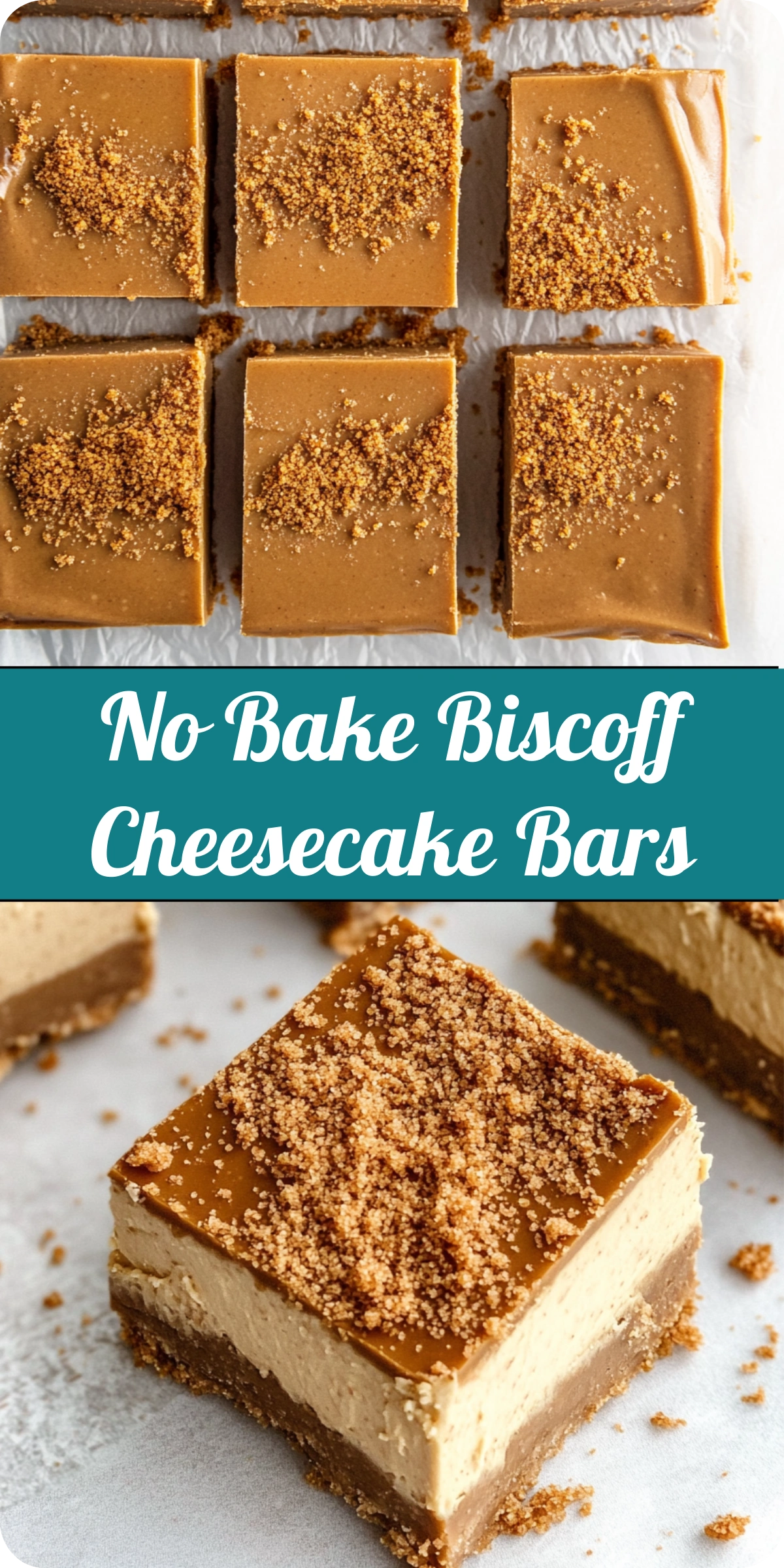 No-Bake Biscoff Cheesecake Bars