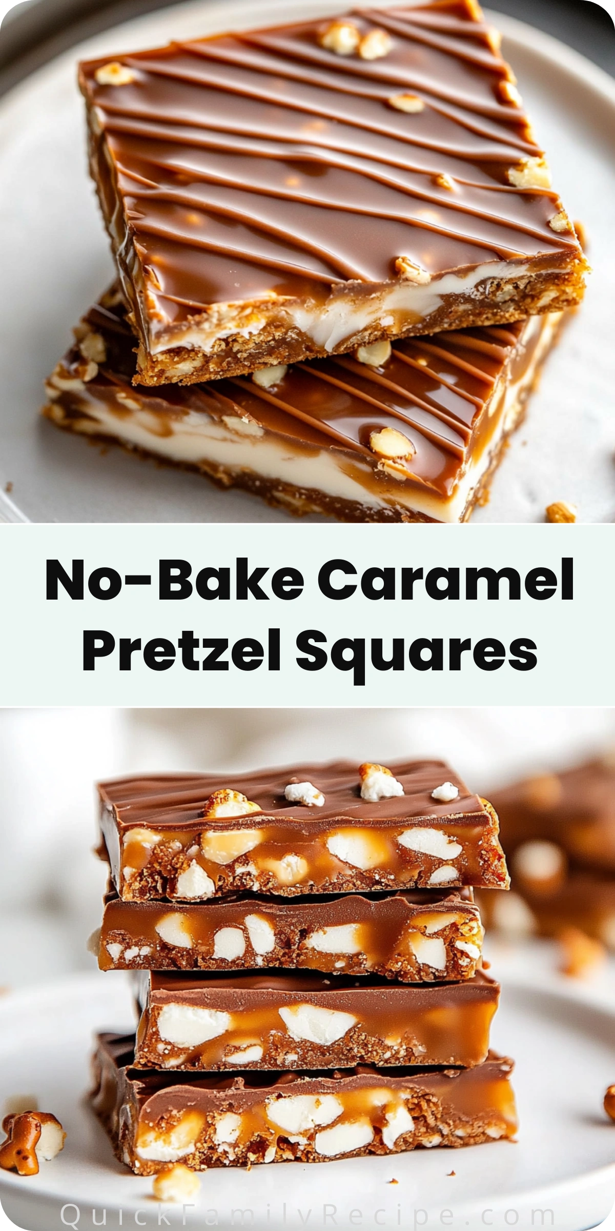 No-Bake Caramel Pretzel Squares