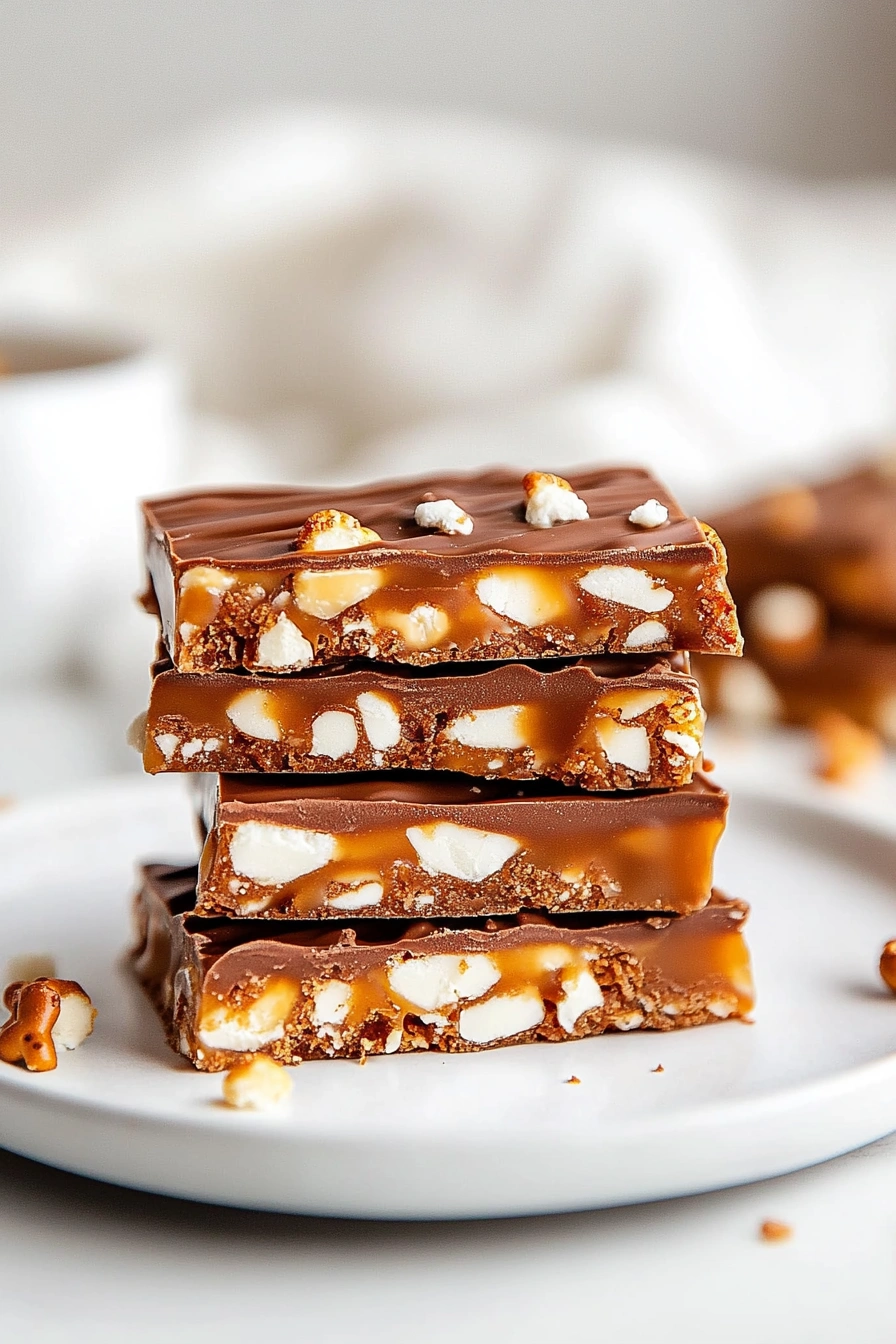 No-Bake Caramel Pretzel Squares