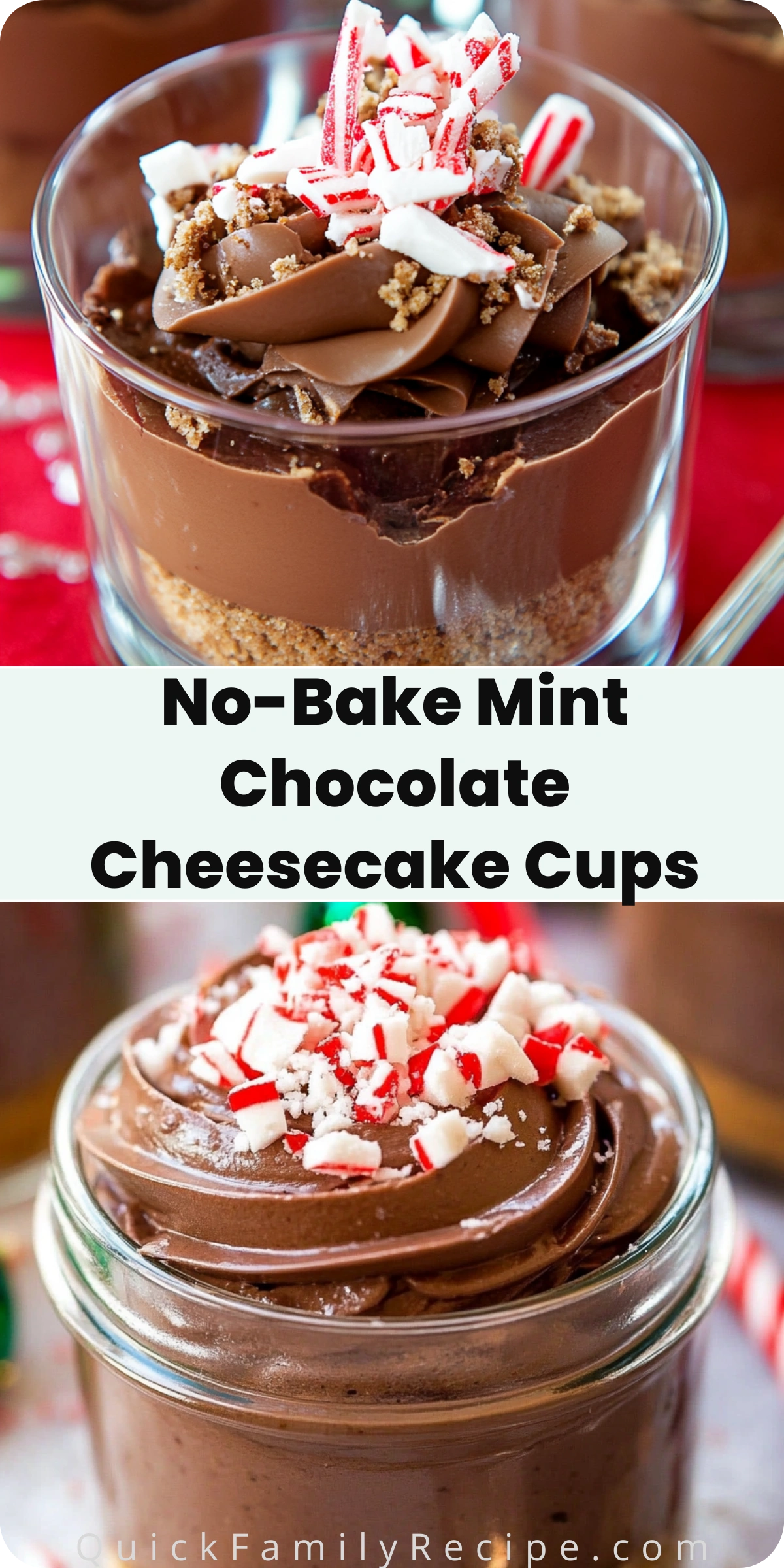 No-Bake Mint Chocolate Cheesecake Cups