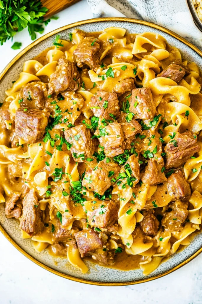 Slow Cooker Beef Stroganoff
