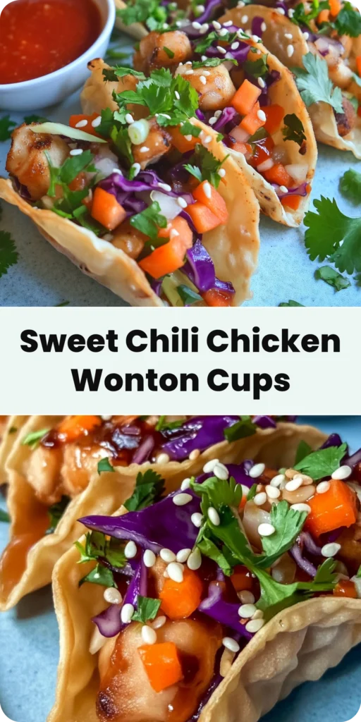 Sweet Chili Chicken Wonton Cups