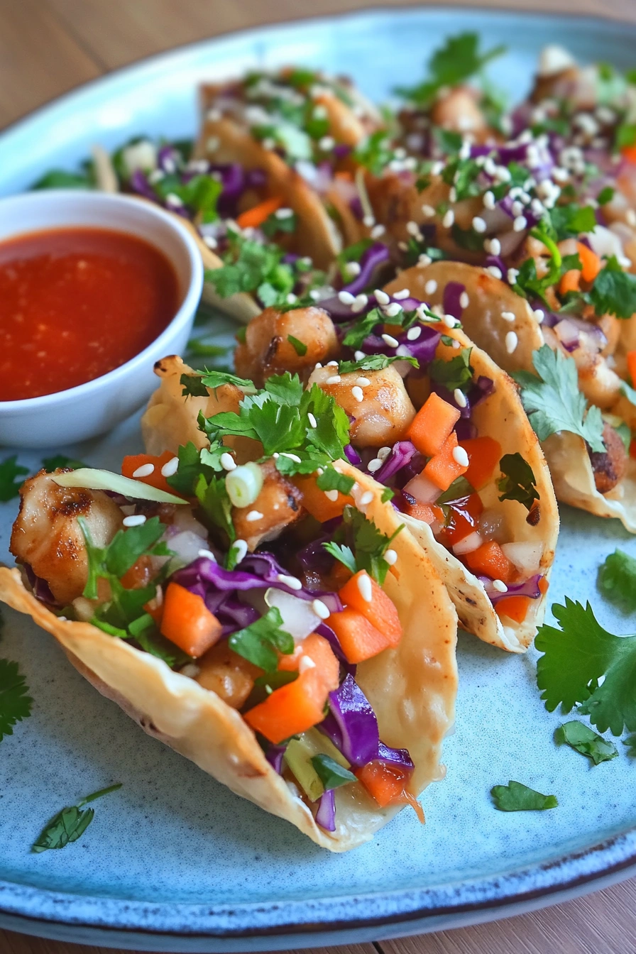 Sweet Chili Chicken Wonton Cups