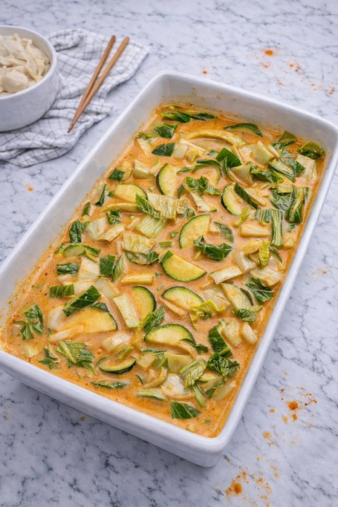 One Pan Baked Dumplings