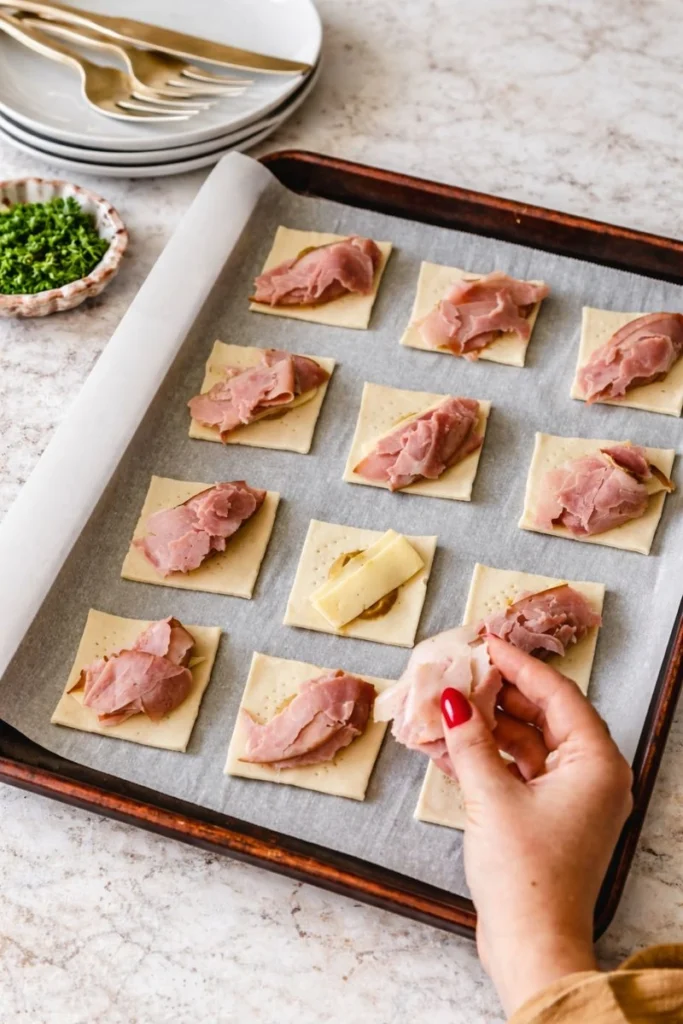 Sweet Ham & Swiss Puff Pastry Bites