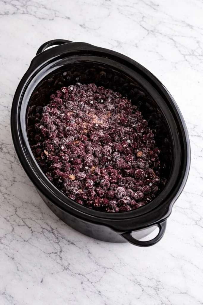 Crockpot Blueberry Peach Cobbler