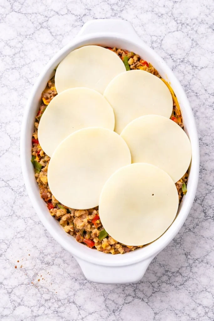 Low Carb Philly Cheesesteak Casserole