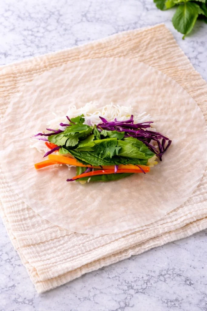 Vegetable Spring Rolls with Peanut Sauce