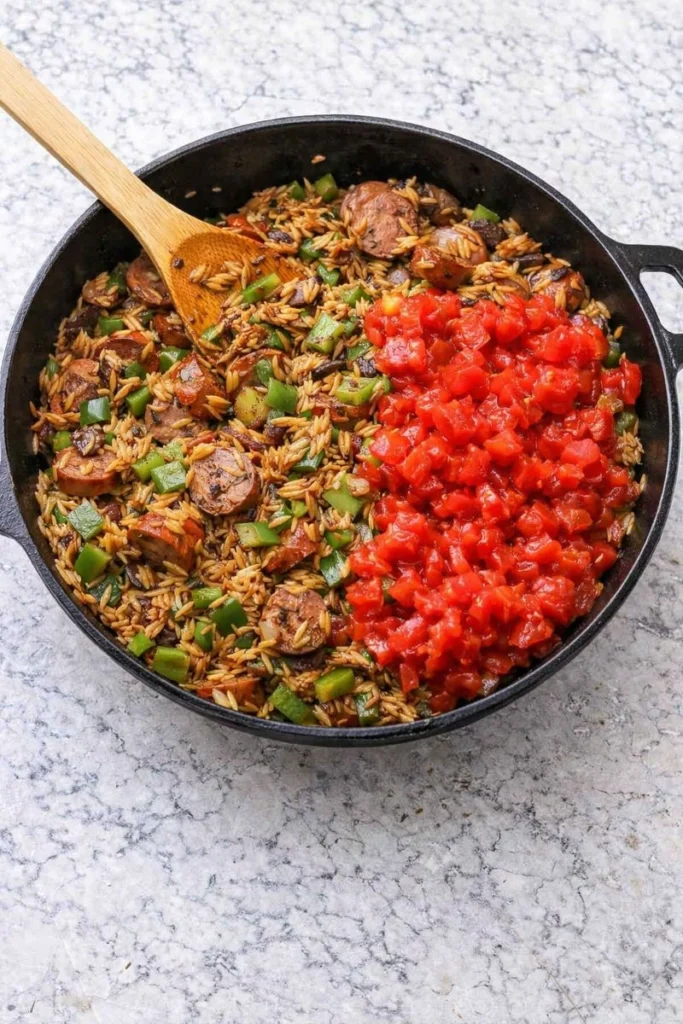 Chicken Sausage and Broccoli Orzo