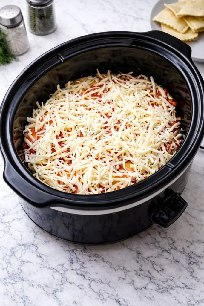 Crockpot Ravioli Lasagna