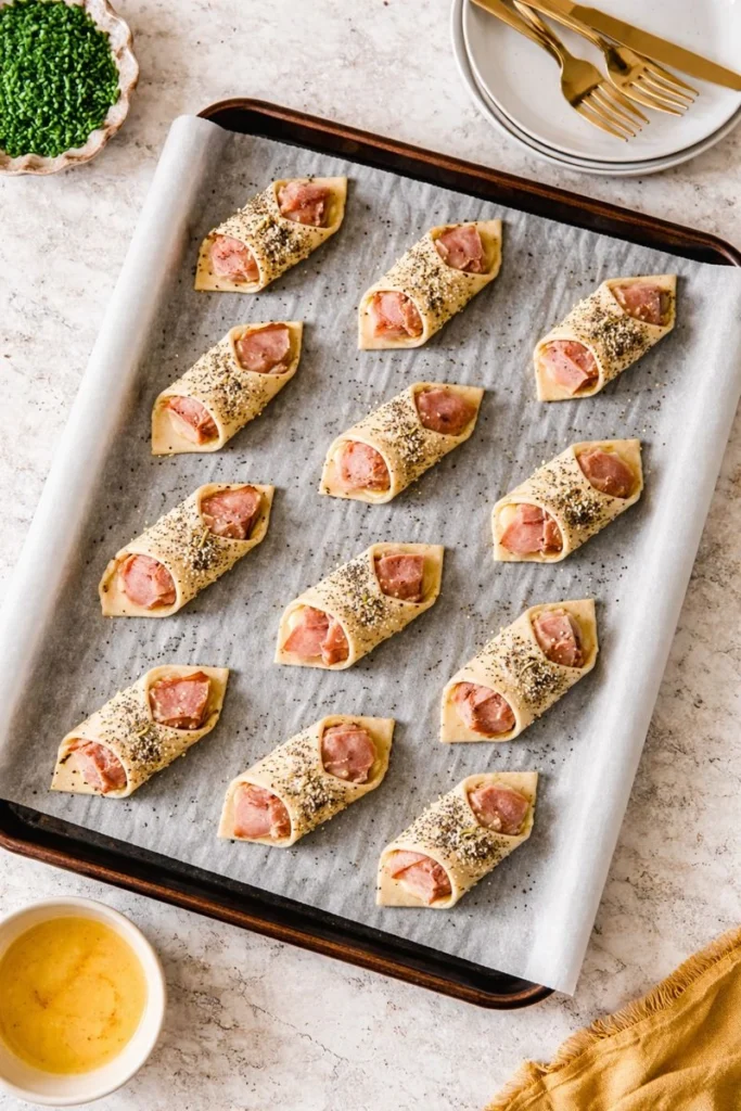Sweet Ham & Swiss Puff Pastry Bites