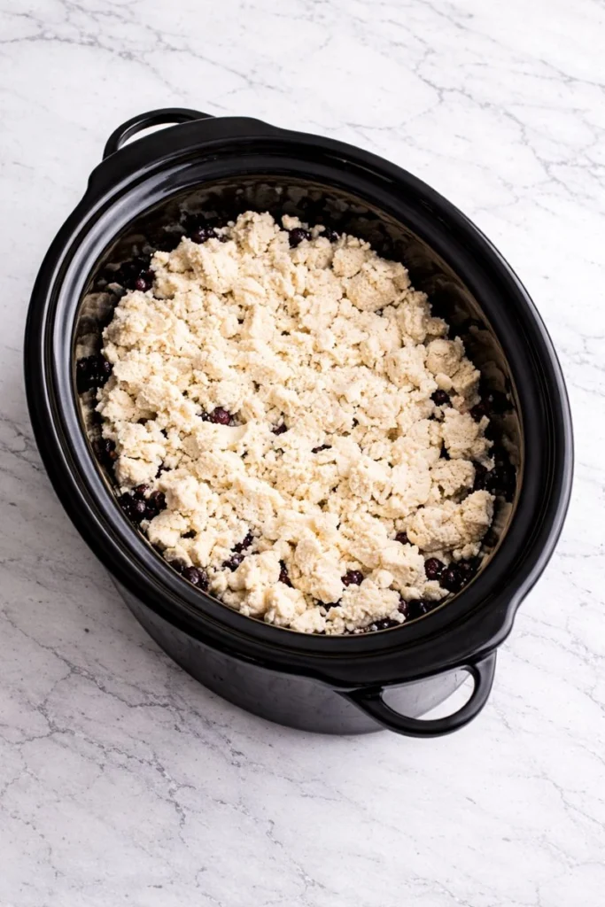 Crockpot Blueberry Peach Cobbler