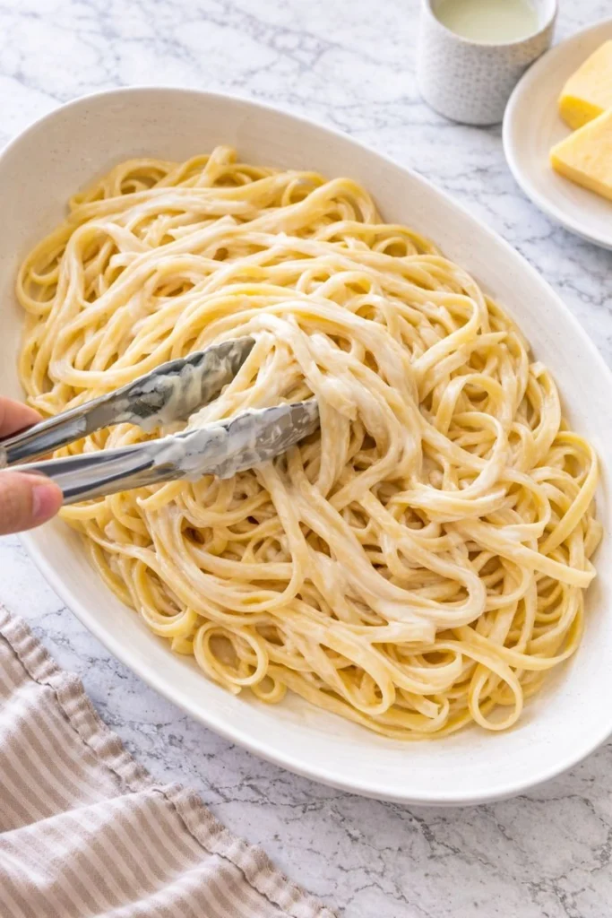 High-Protein Chicken Alfredo with Cottage Cheese Sauce