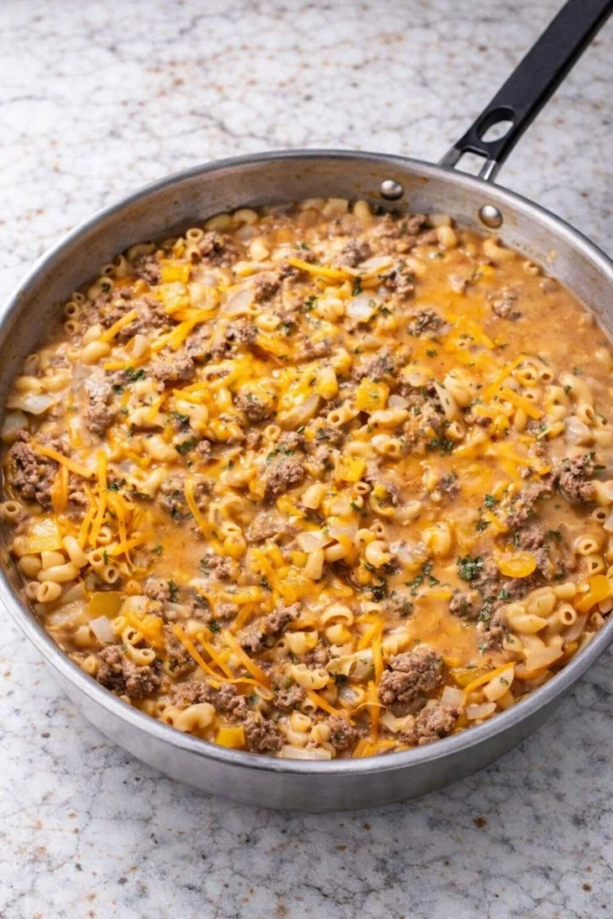 High-Protein Cheeseburger Skillet with Lean Beef