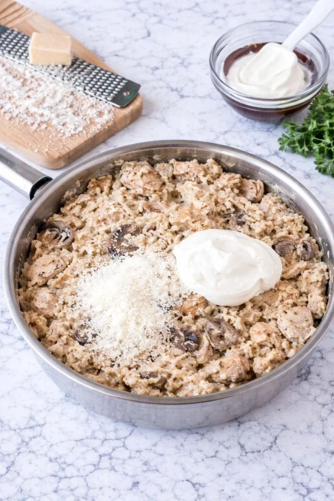 One-Pot Creamy Garlic Parmesan Chicken and Rice