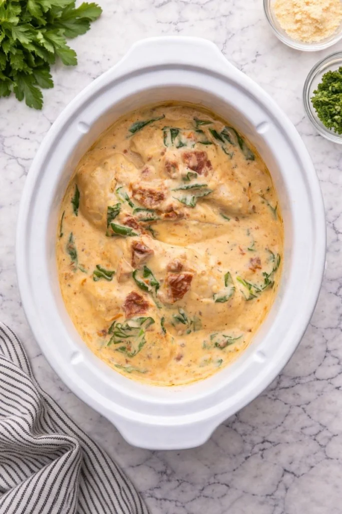 Crockpot Tuscan Garlic Chicken