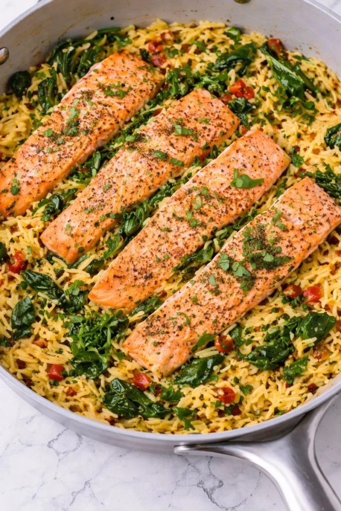Salmon with Lemon Orzo