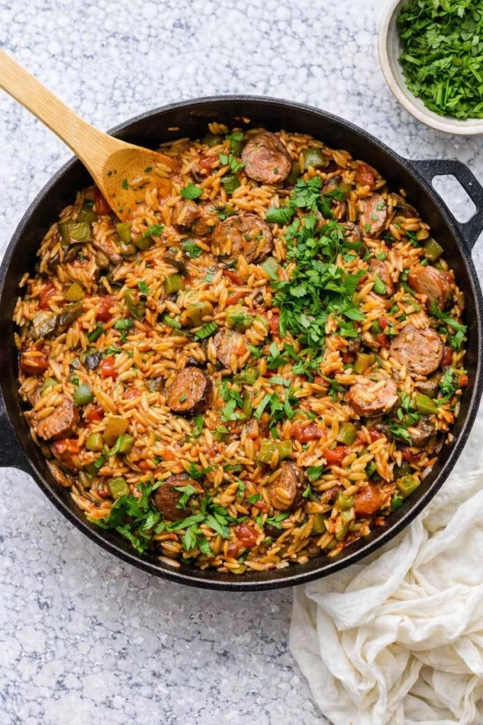 Chicken Sausage and Broccoli Orzo
