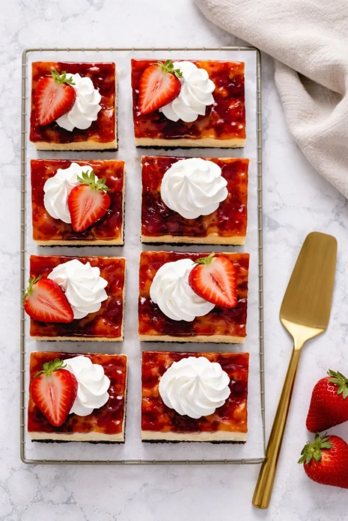 Valentine's Day Chocolate Covered Strawberry Cheesecake Bars
