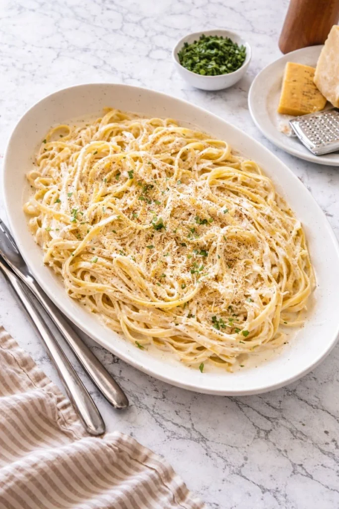 High-Protein Chicken Alfredo with Cottage Cheese Sauce