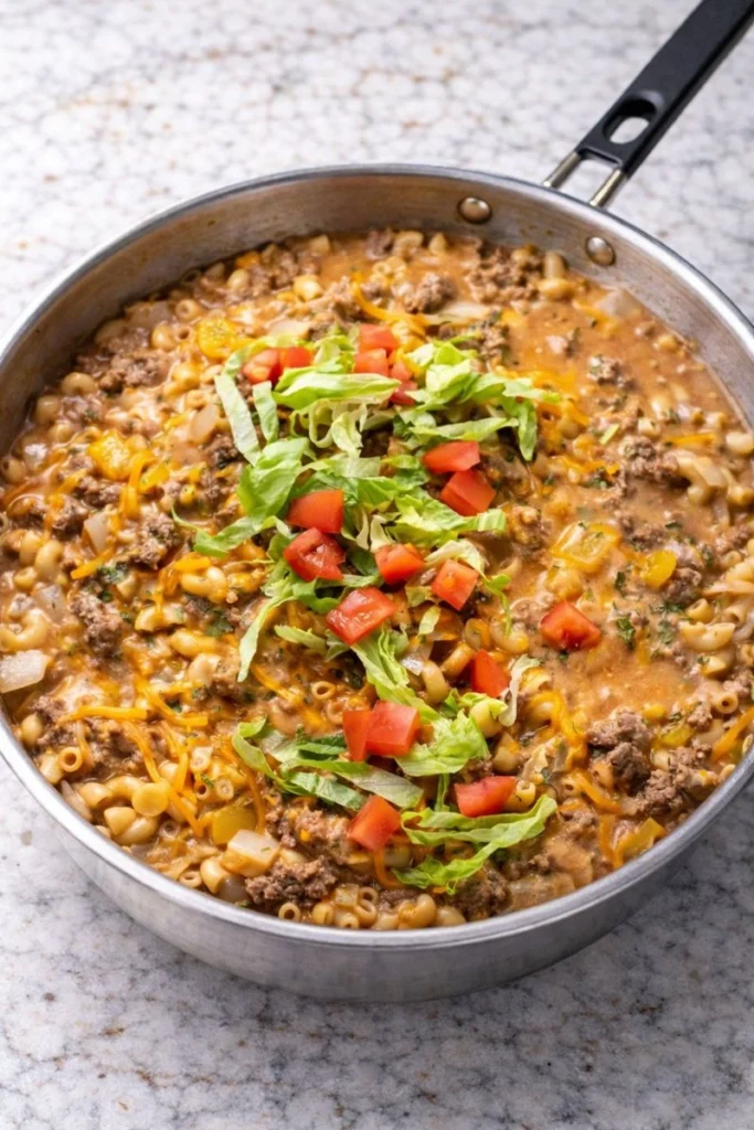 High-Protein Cheeseburger Skillet with Lean Beef