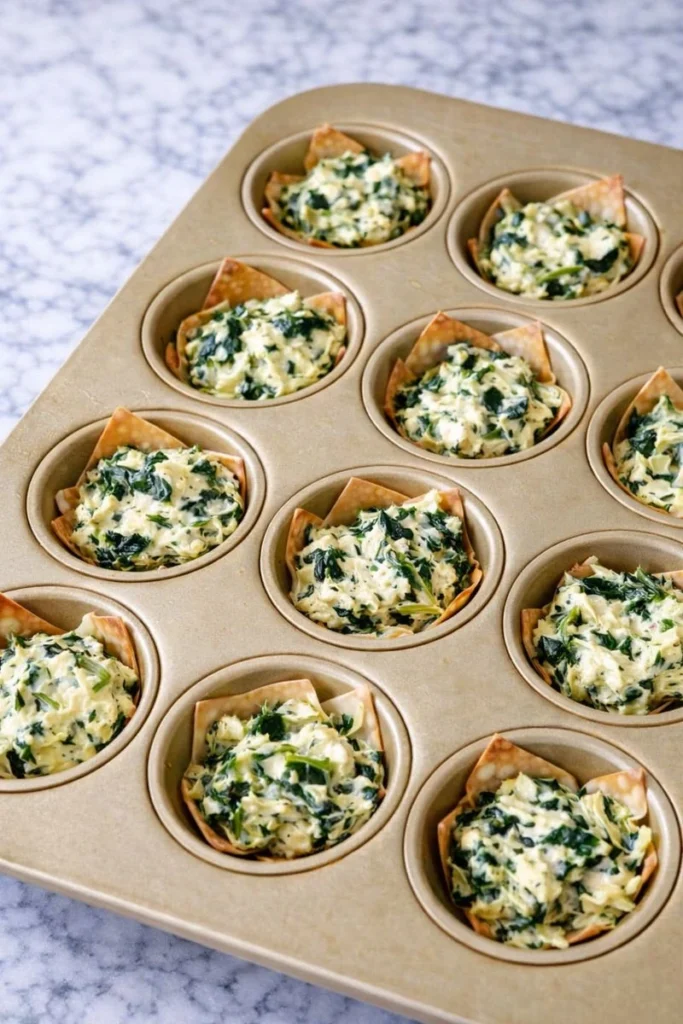 Spinach and Artichoke Dip Cups
