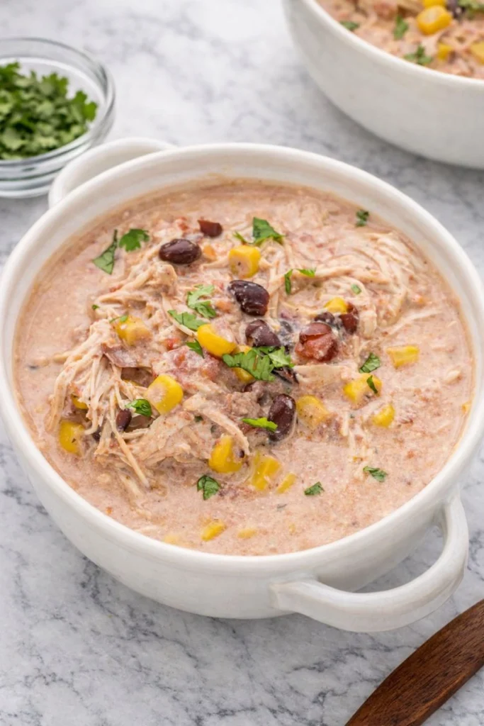 Crockpot Cream Cheese Chicken Chili