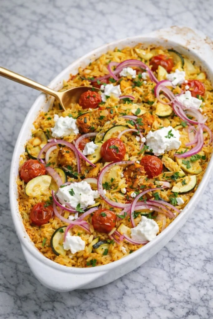 Chicken Tzatziki Rice Bake