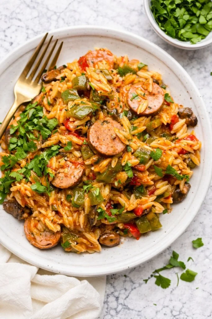 Chicken Sausage and Broccoli Orzo
