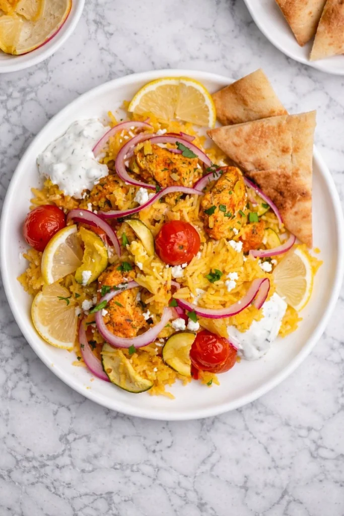 Chicken Tzatziki Rice Bake