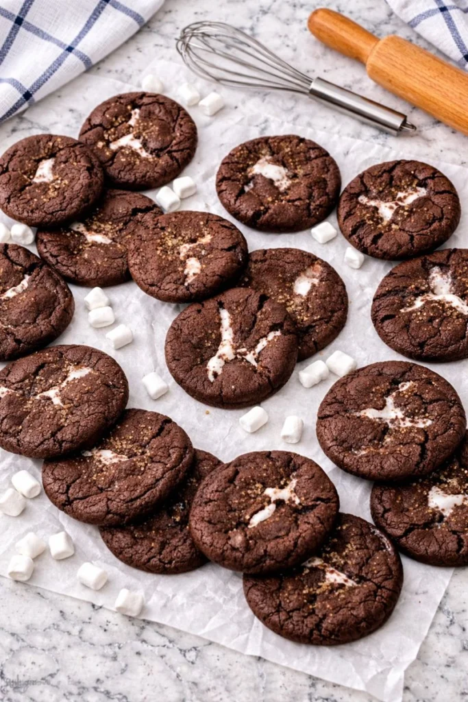 Chocolate Marshmallow Swirl Cookies