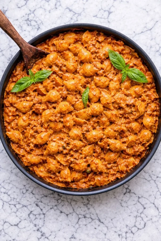 Creamy Beef and Shells